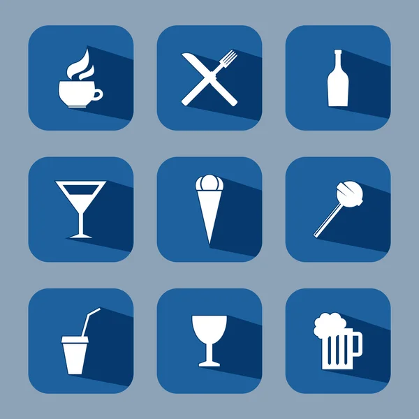 Напитки и пищевые иконы — стоковый вектор