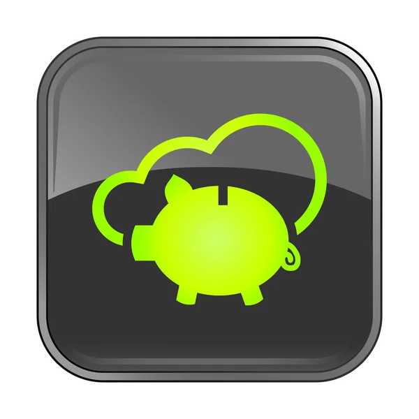 Gray piggy icon — Stock Vector