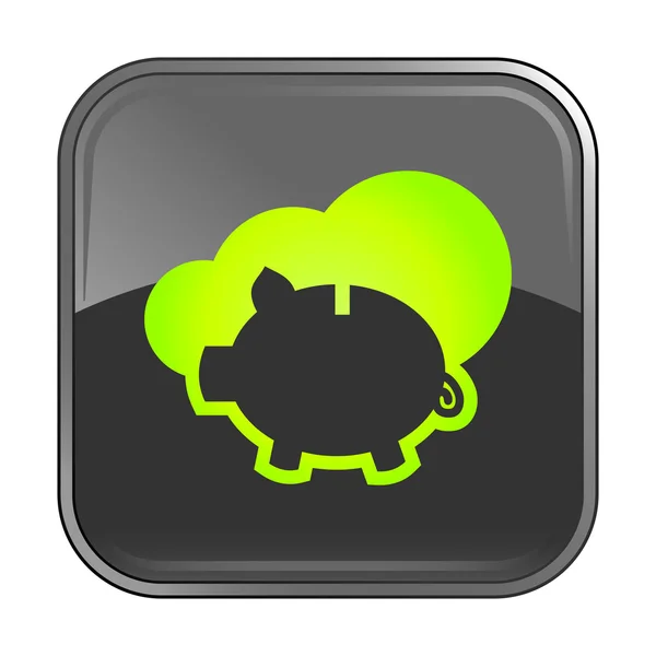 Gray piggy icon — Stock Vector