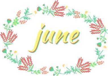  Saydam bir arkaplan üzerinde günlük, takvim ayı Haziran vektörü