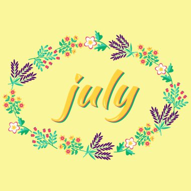  Günlük, takvim ayı Temmuz vektörü