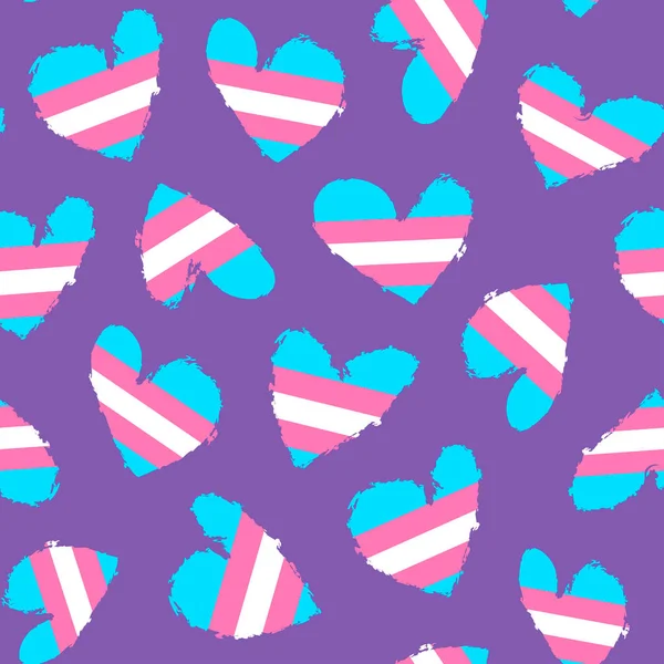 トランスジェンダーの心はシームレスなパターン 可視性の国際性の日 3月31日 追悼の日 11月20日 — ストックベクタ