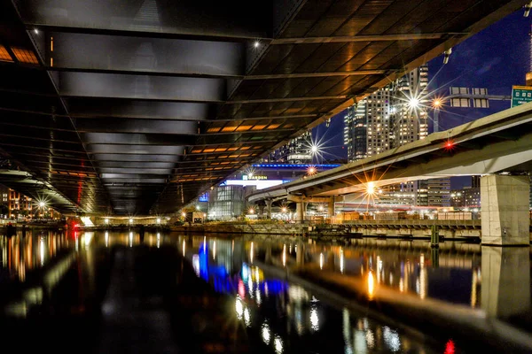 Boston Massachusetts Eua Underside Leonard Zakim Bunker Hill Memorial Bridge — Fotografia de Stock