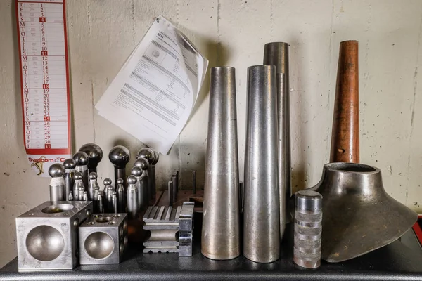 Formas Metálicas Utilizadas Taller Platería —  Fotos de Stock