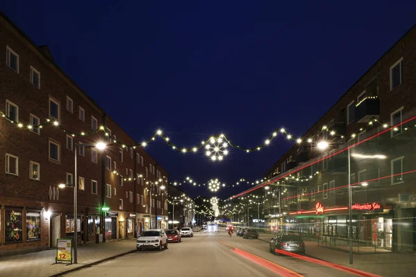 Strockholm Suecia Decoraciones Navideñas Suburbio Vastertorp — Foto de Stock