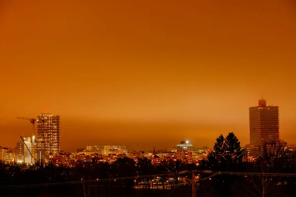 Стокгольм Швеция Ночной Пейзаж Пригорода Киста — стоковое фото