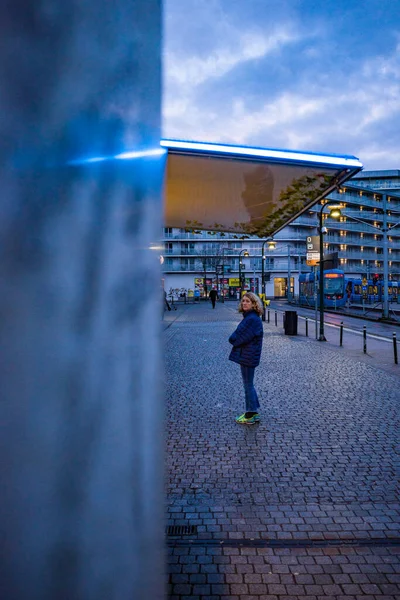 Stockholm Svédország Egy Liljeholmen Sétányon Kora Reggel Téren — Stock Fotó