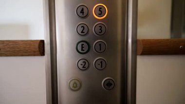 Asansör düğmesine işaret parmağıyla basılır.