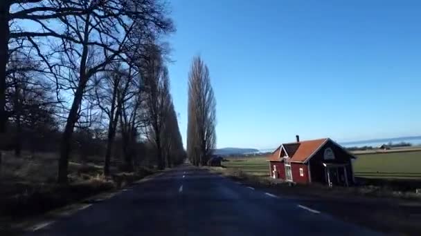 Visingso Sverige Kör Visingsos Backvägar Vid Vmönstersjön — Stockvideo