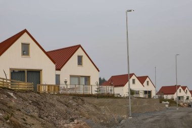 Ljustero, Sweden  A row of newly built residential houses.