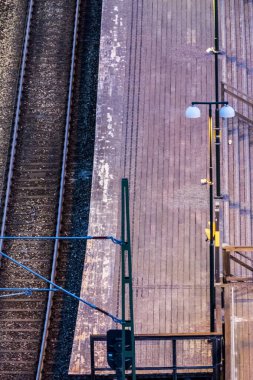 Stockholm, İsveç Geceleri Sickla tramvay istasyonu.