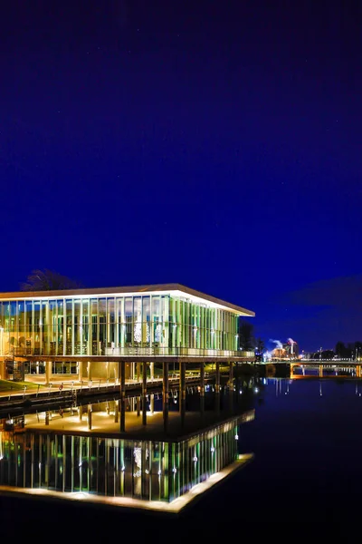 Halmstad Sweden Halmstad City Library Night — 图库照片