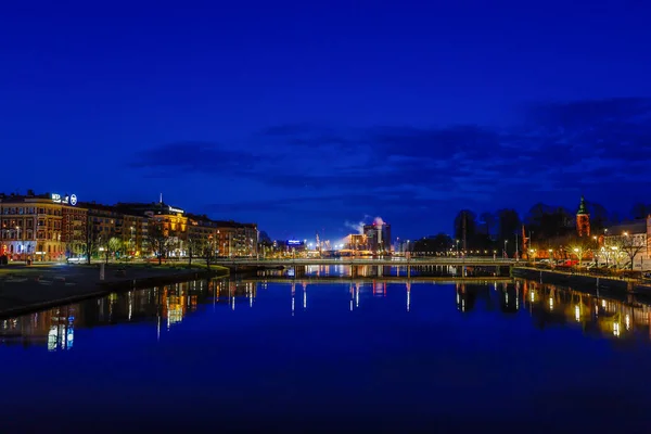 Halmstad Sweden Skyline City Night — стокове фото