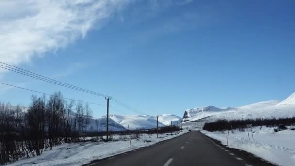 Kiruna Svédország Tél Áthajt Északi Sarkvidéken Nikkaluoktába Svéd Lappföldön — Stock videók