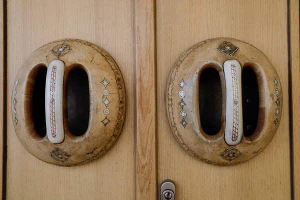 Kiruna Sweden Door Handles New City Hall Designed Esaias Poggat — Stock Photo, Image