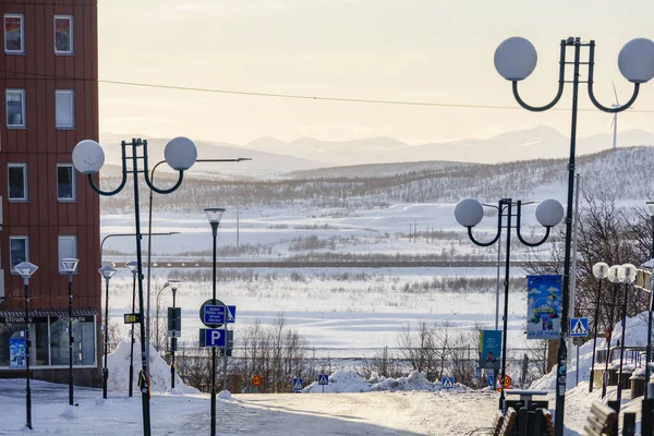 Kiruna Suécia Lars Janssonsgatan Centro Cidade — Fotografia de Stock