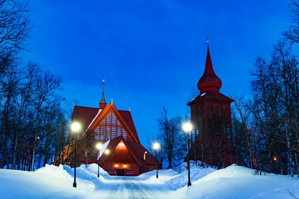Kiruna Suécia Igreja Madeira Kiruna Construída 1911 — Fotografia de Stock