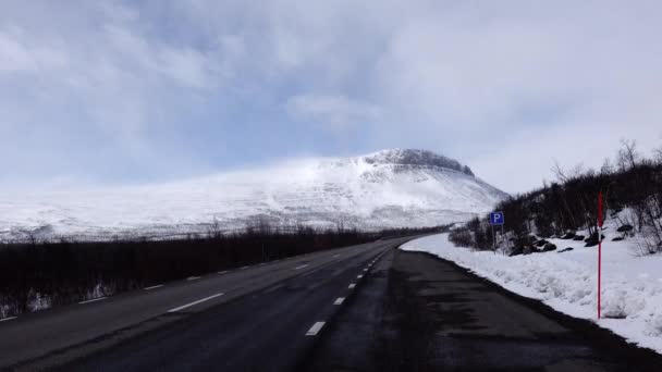 Kiruna Szwecja Jazda Zimowym Arktycznym Krajobrazie Północnej Szwecji — Wideo stockowe