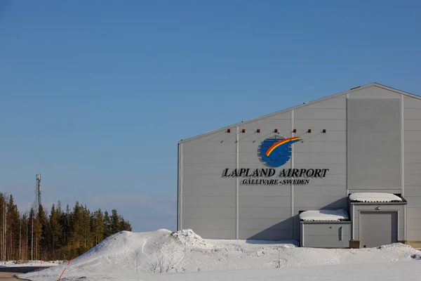 Gallivare Suecia Hangar Una Señal Aeropuerto Laponia — Foto de Stock