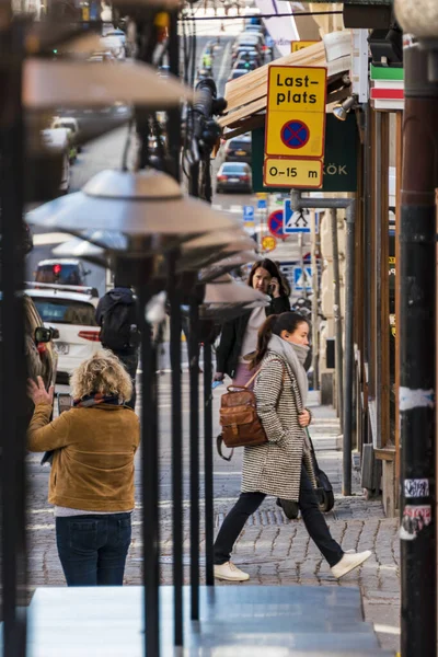 Stockholm Schweden Fußgänger Auf Der Fußgängerzone Drottninggatan — Stockfoto