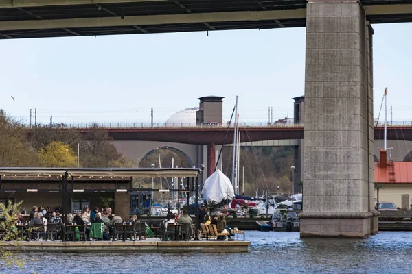 Stockholm Flytande Restaurang Och Bar Vid Hornstull Som Heter Debaser — Stockfoto