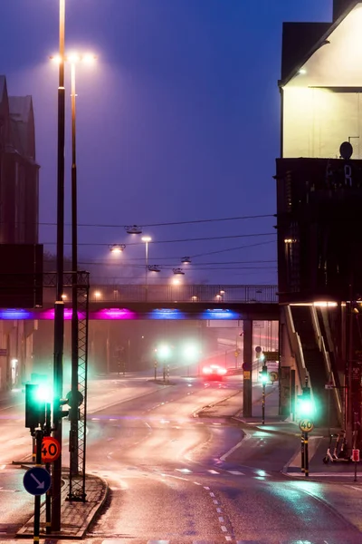 Estocolmo Suécia Bairro Hornstull Noite — Fotografia de Stock