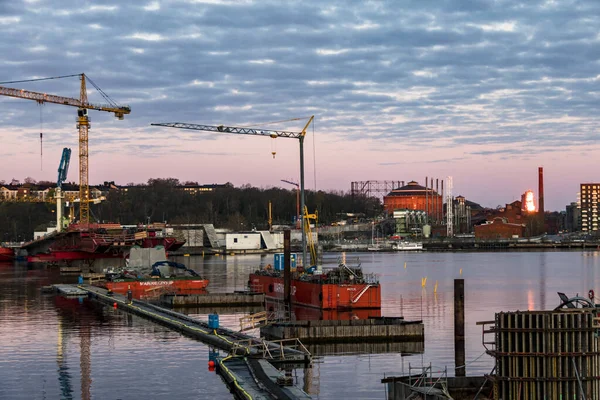 Stockholm Svédország Régi Lidingo Híd Építés Alatt Áll — Stock Fotó