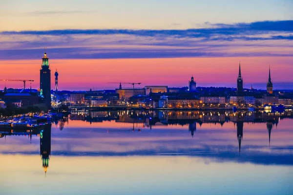 Estocolmo Suecia Horizonte Ciudad Amanecer —  Fotos de Stock