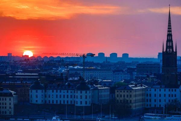 Estocolmo Suecia Amanecer Sobre Ciudad — Foto de Stock