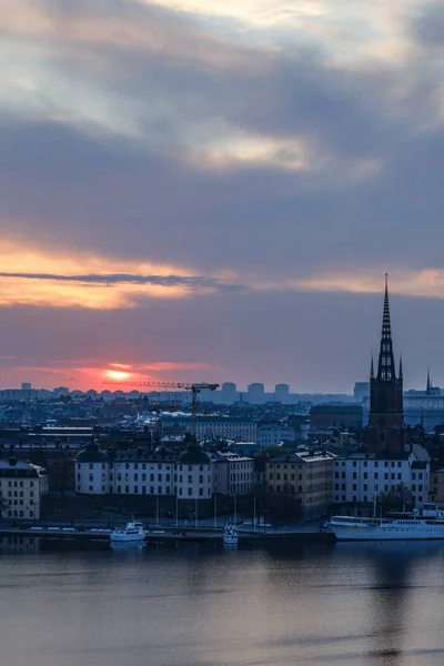 Stockholm Svédország Dawn Város Felett — Stock Fotó