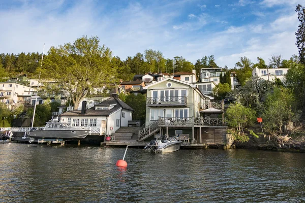 Estocolmo Suecia Casas Barrio Malarhojden — Foto de Stock