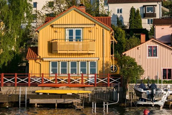 Estocolmo Suécia Casas Bairro Malarhojden — Fotografia de Stock