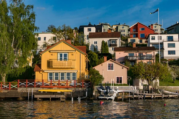 Estocolmo Suécia Casas Bairro Malarhojden — Fotografia de Stock