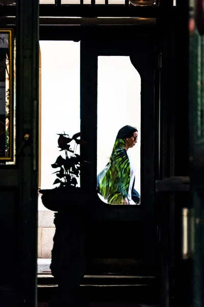 Stockholm Sweden Person Silhouette Antique Hallway — Stock Photo, Image