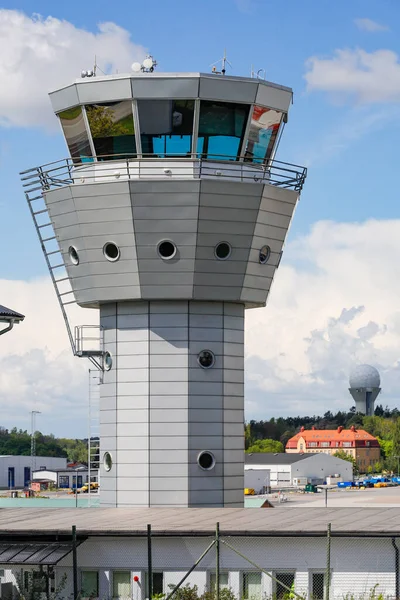 Στοκχόλμη Σουηδία Πύργος Ελέγχου Στο Αεροδρόμιο Bromma Της Στοκχόλμης — Φωτογραφία Αρχείου
