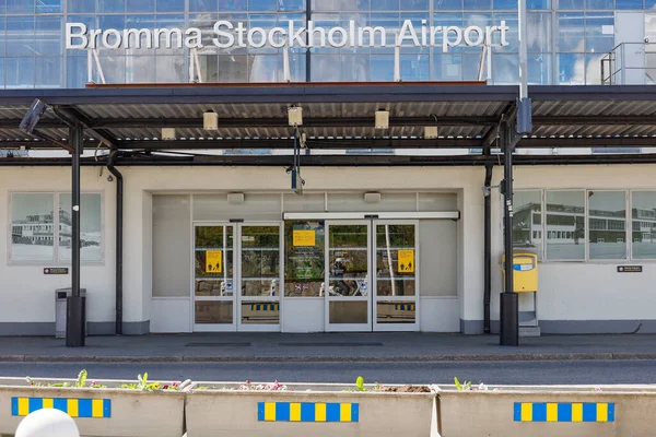 Estocolmo Suécia Sinal Entrada Para Aeroporto Bromma Estocolmo — Fotografia de Stock