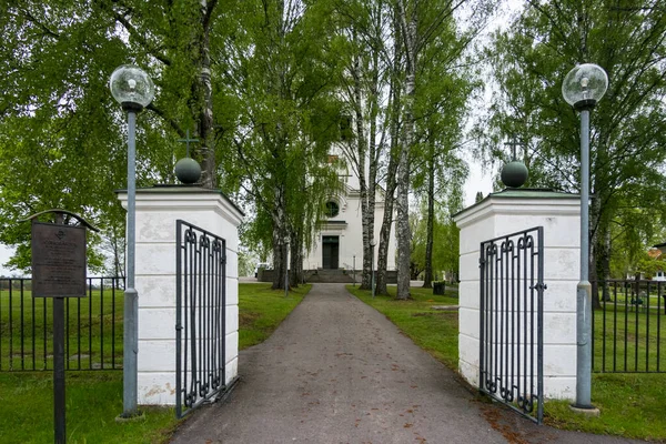 Fagersta Suecia Puerta Entrada Iglesia Vastanfors —  Fotos de Stock