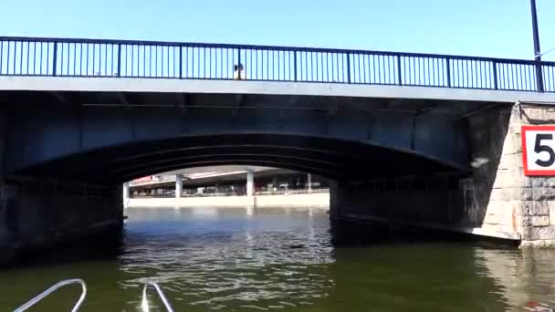 Estocolmo Suecia Una Vista Agua Del Centro — Vídeos de Stock