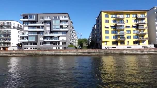 Sztokholm Szwecja Budynki Mieszkalne Dzielnicy Hammarby Sjostad — Wideo stockowe