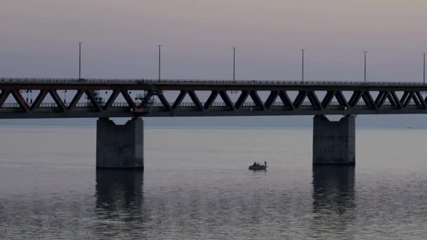 Malmo Suecia Puente Oresund Atardecer — Vídeo de stock