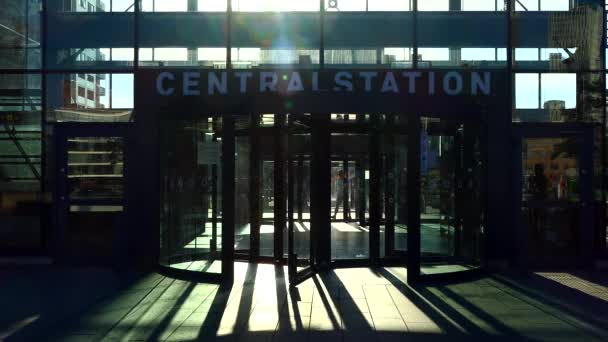 Malmo Suecia Estación Central Tren Malmo Por Mañana Temprano — Vídeos de Stock