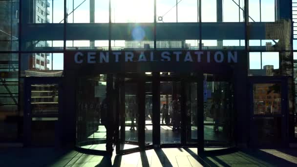 Μάλμε Σουηδία Κεντρικός Σιδηροδρομικός Σταθμός Μάλμε Νωρίς Πρωί — Αρχείο Βίντεο