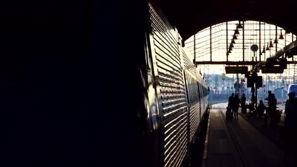 Malmö Zweden Het Centraal Station Van Malmö Vroege Ochtend — Stockvideo