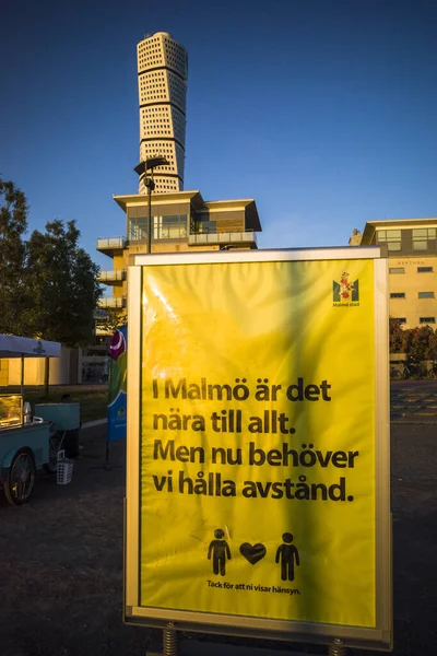 Malmö Zweden Een Bord Het Zweeds Het Vastra Hamnen Gedeelte — Stockfoto