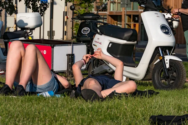 Stockholm Suède Magasin Phare Stockholm Marque Chinoise Niu Scooters Électriques — Photo