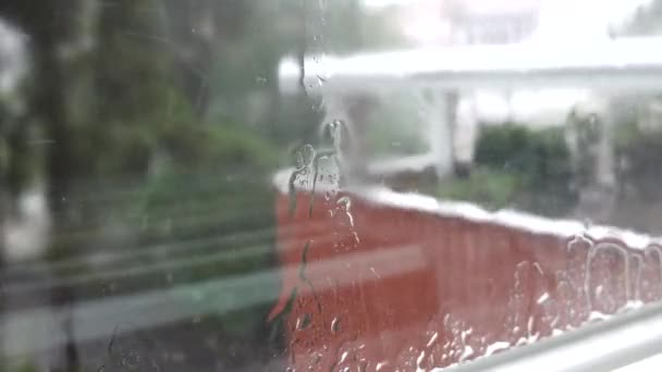 Стокгольм Швеція Шведський Заливний Дощ Град Падають Житловому Районі — стокове відео