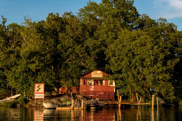 Estocolmo Suecia Isla Idskar Lago Malaren Propiedad Del Club Barcos —  Fotos de Stock