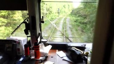 Billingsfors, İsveç Kondüktörün kulübesinden bir tren manzarası