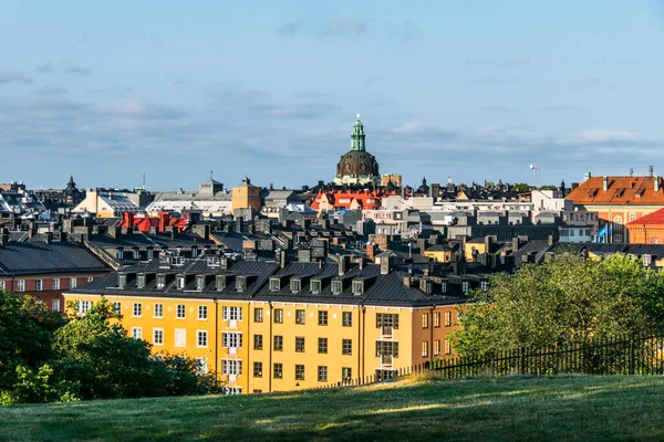 Estocolmo Suécia Vista Para Igreja Gustaf Vasa Partir Parque Vanadislunden — Fotografia de Stock