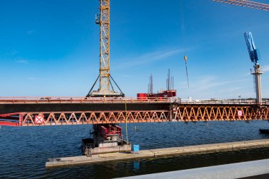 Stockholm, İsveç Lidingo köprüsünün inşaatı